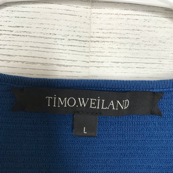 Timo Weiland Blue Ribbed Short Sleeve Crop Top - Picture 3 of 6